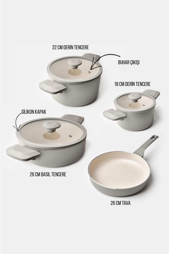 Luna 7 Parça Crystal Tencere ve Tava Seti